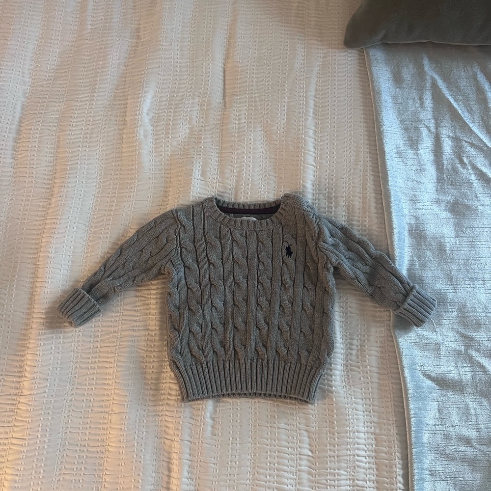 Ralph Lauren Gray Cable Knit Sweater